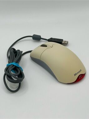 Microsoft Wheel Mouse Optical 1.1A USB X08-71118 Corded Vintage - TESTED